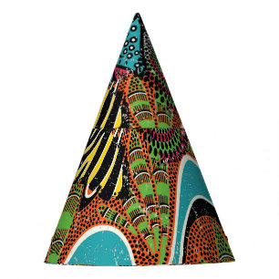 Chapeaux De Fètes Fabric africain : Patchwork d'animaux sauvages.