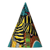 Chapeaux De Fètes Fabric africain : Patchwork d'animaux sauvages. (Gauche)