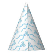 Chapeaux De Fètes Fancy Aquarelle Bleu Bow Anniversaire (Dos)