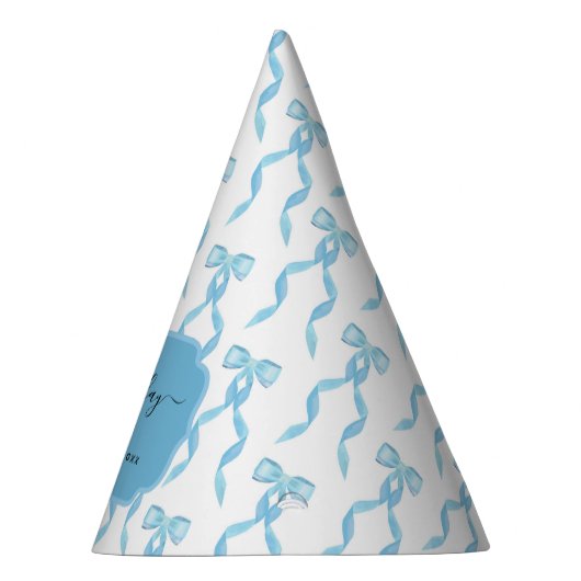 Chapeaux De Fètes Fancy Aquarelle Bleu Bow Anniversaire (Droite)