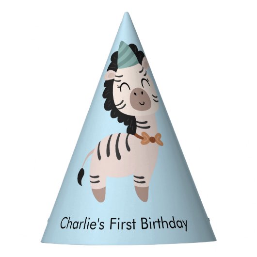 Chapeaux De Fètes Fête Animal Zebra, Anniversaire (Devant)