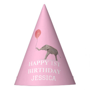 Chapeaux De Fètes Fête d'anniversaire 1ère année Fille Enfants Rose