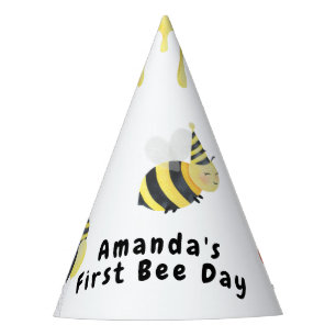 Chapeaux De Fètes Fête d'anniversaire abeille aquarelle