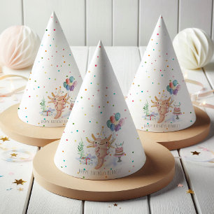 Chapeaux De Fètes Fête d'anniversaire adorable à l'aquarelle avec Ax