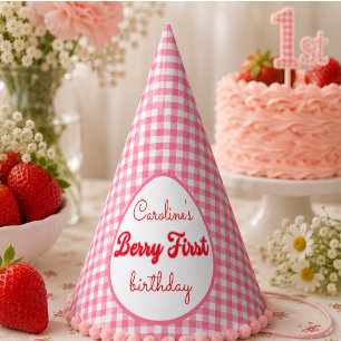 Chapeaux De Fètes Fête d'anniversaire Berry Sweet Strawberry 1 an