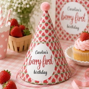 Chapeaux De Fètes Fête d'anniversaire Berry Sweet Strawberry 1 an
