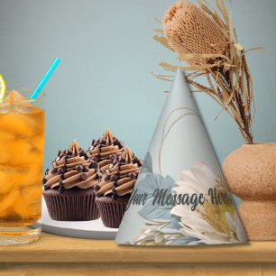 Chapeaux De Fètes Fête d'anniversaire bleu floral élégant