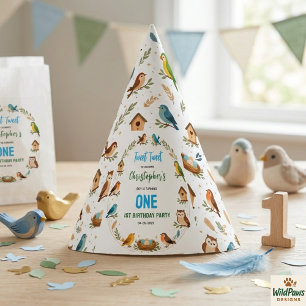 Chapeaux De Fètes Fête d'anniversaire de 1 an des oiseaux mignons –
