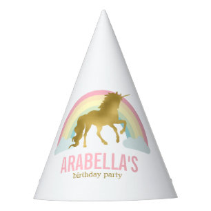 Chapeaux De Fètes Fête d'anniversaire de filles de licorne d'or