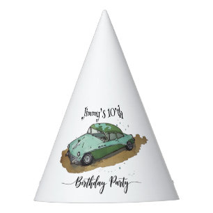 Chapeaux De Fètes Fête d'anniversaire de garçons avec une berline à