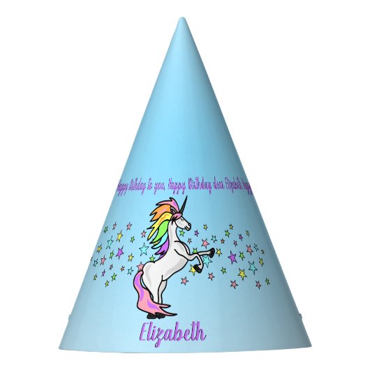 Chapeaux De Fètes Fête d'anniversaire de licorne (Devant)