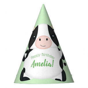 Chapeaux De Fètes Fête d'anniversaire de vache verte