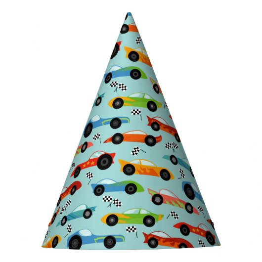 Chapeaux De Fètes Fête d'anniversaire de voiture motif Racecar (Devant)