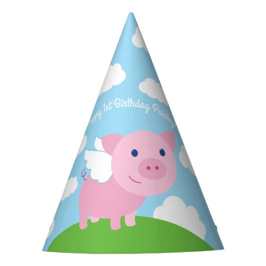 Chapeaux De Fètes Fête d'anniversaire de vol de cochon (Devant)