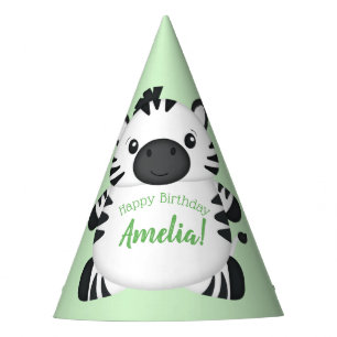 Chapeaux De Fètes Fête d'anniversaire de Zèbre Vert