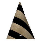 Chapeaux De Fètes fête d'anniversaire en or noir géométrique chic (Droite)