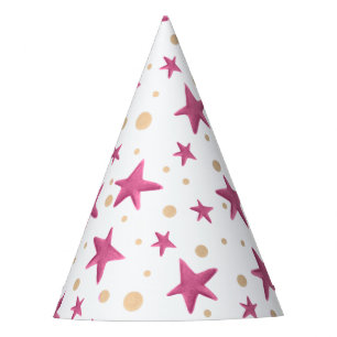 Chapeaux De Fètes Fête d'anniversaire girly avec étoiles roses