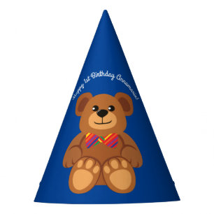 Chapeaux De Fètes Fête d'anniversaire mignonne d'arc-en-ciel d'ours