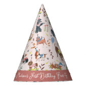 Chapeaux De Fètes Fête d'anniversaire Pawty Pink Chien Chiot (Devant)