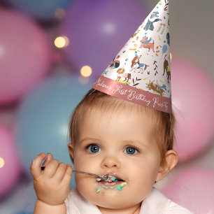 Chapeaux De Fètes Fête d'anniversaire Pawty Pink Chien Chiot