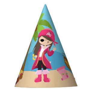 Chapeaux De Fètes Fête d'anniversaire rose de fille de pirate