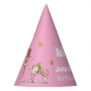 Chapeaux De Fètes Fête d'anniversaire rose de gymnastique avec sauts
