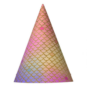 Chapeaux De Fètes Fête d'anniversaire rose et orange de motif de