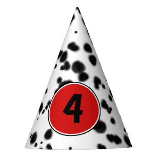 Chapeaux De Fètes Fête d'anniversaire Taches dalmatiennes Noir Blanc
