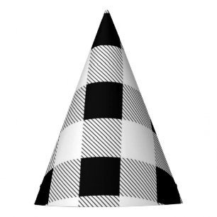 Chapeaux De Fètes fête de ferme rustique plaid de buffle noir et bla