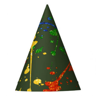 Chapeaux De Fètes Fête de paintball pailleté peinture éclaboussée