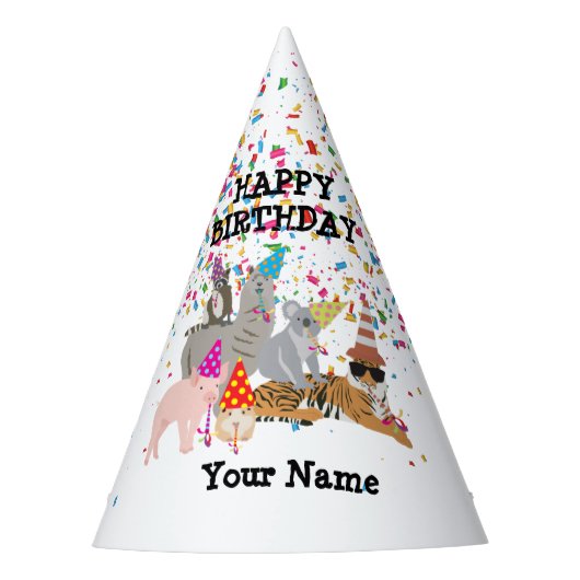 Chapeaux De Fètes Fête des animaux - Animaux à la fête d'anniversair (Devant)