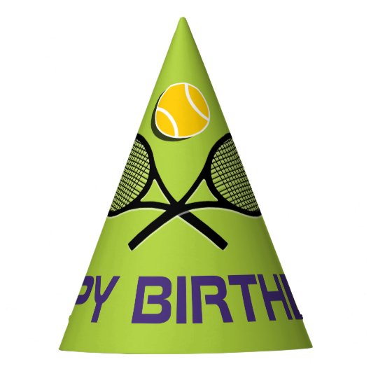 Chapeaux De Fètes Fête des raquettes de tennis vertes (Devant)
