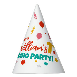 Chapeaux De Fètes Fête du 1er anniversaire Dino couleur plate