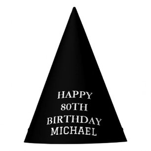 Chapeaux De Fètes Fête du 80e anniversaire Noir Adulte