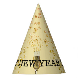 Chapeaux De Fètes Fête du Nouvel An Champagne Gold Bubles Amusement
