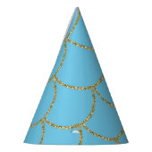 Chapeaux De Fètes Fête Sirène Reflet Iridescent Bleu et Or (Gauche)