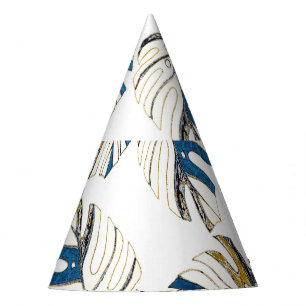 Chapeaux De Fètes Feuille tropicale colorée, motif moderne.