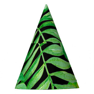 Chapeaux De Fètes Feuilles d'aquarelle tropicale : Élégance transpar