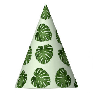 Chapeaux De Fètes Feuilles de palmiers, Feuilles verts, Motif tropic