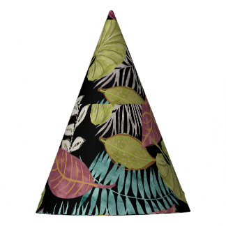 Chapeaux De Fètes Feuilles sombres tropicaux : Motif textile