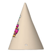 Chapeaux De Fètes Fille 3e anniversaire, 3 sur Gâteau rose doux (Droite)