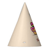 Chapeaux De Fètes Fille 5e anniversaire, 5 sur Gâteau rose doux (Gauche)