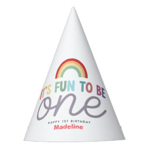 Chapeaux De Fètes Fille Arc-en-Ciel Amusement Pour Être Un 1er Anniv