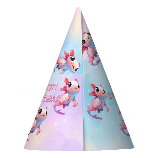 Chapeaux De Fètes Fille axolotl arc en ciel (Dos)