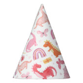 Chapeaux De Fètes Fille rose bébé Dino Dinosaur Anniversaire (Gauche)