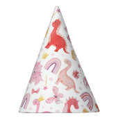 Chapeaux De Fètes Fille rose bébé Dino Dinosaur Anniversaire (Droite)