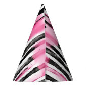 Chapeaux De Fètes Fille rose blanc noir Zèbre rayures (Dos)