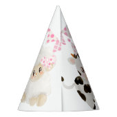 Chapeaux De Fètes Fille rose ferme animaux, fête d'anniversaire (Dos)