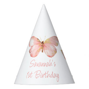 Chapeaux De Fètes Filles mignonne Papillon rose pâle 1er anniversair