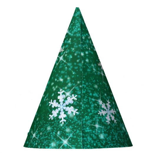 Chapeaux De Fètes Flacons de neige Vert Blanc (Dos)